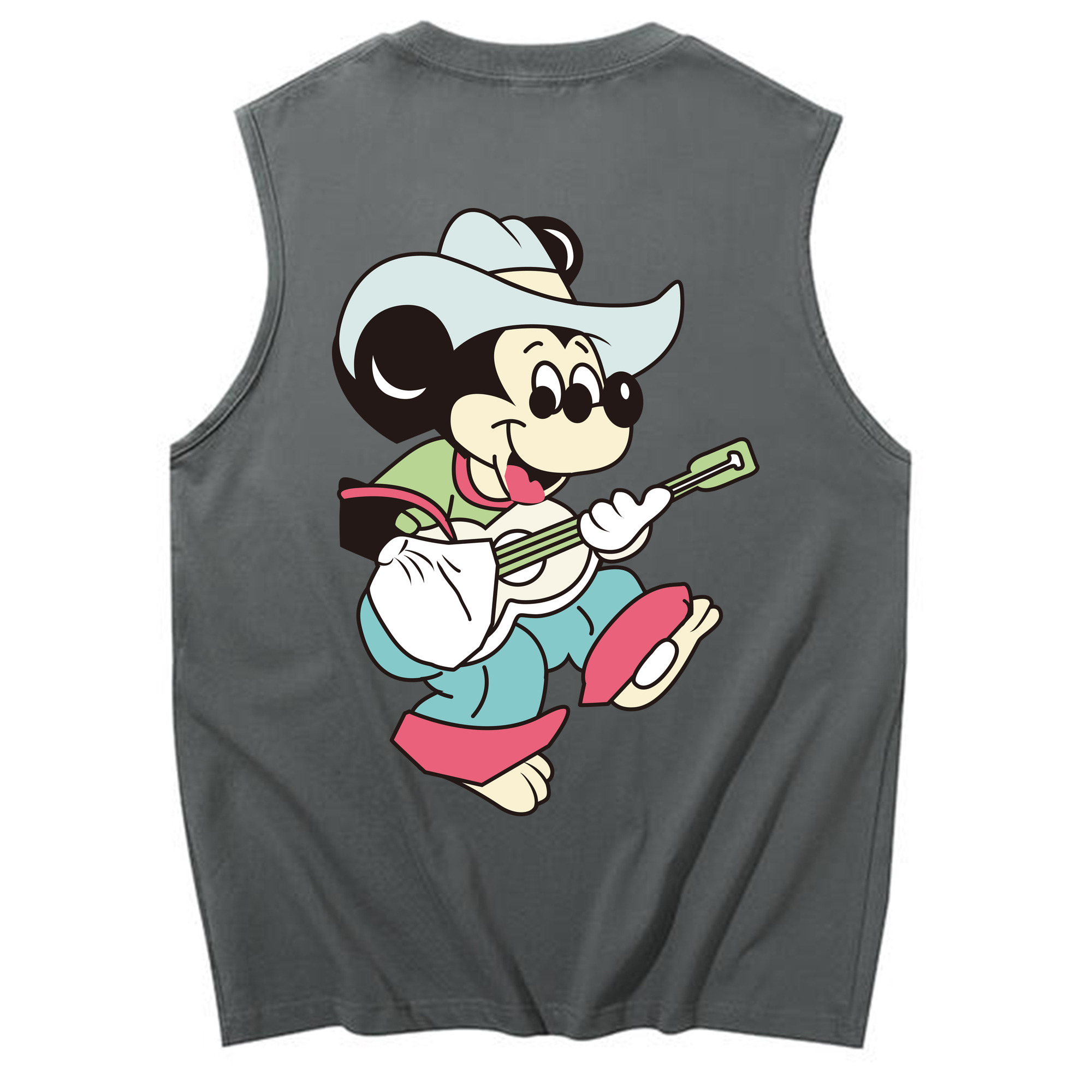 ミッキーマウス Mickey Mouse コットン100％タンクトップ（背面プリント）